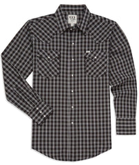 Men's Ely Cattleman Long Sleeve Plaid Western Snap Shirt Black