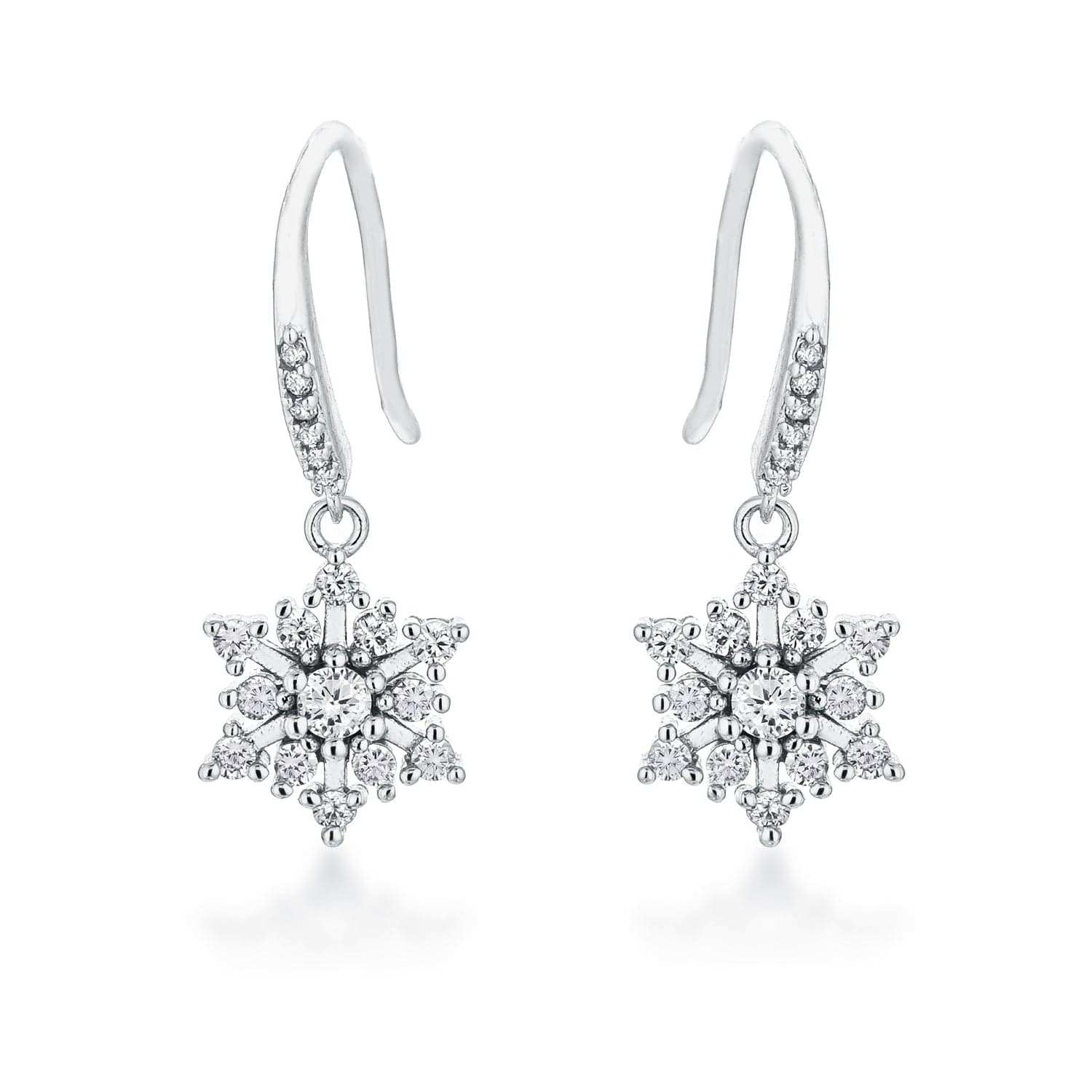 Contemporary Rhodium Plated CZ Earrings - JGI - Flyclothing LLC