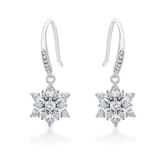 Contemporary Rhodium Plated CZ Earrings - JGI