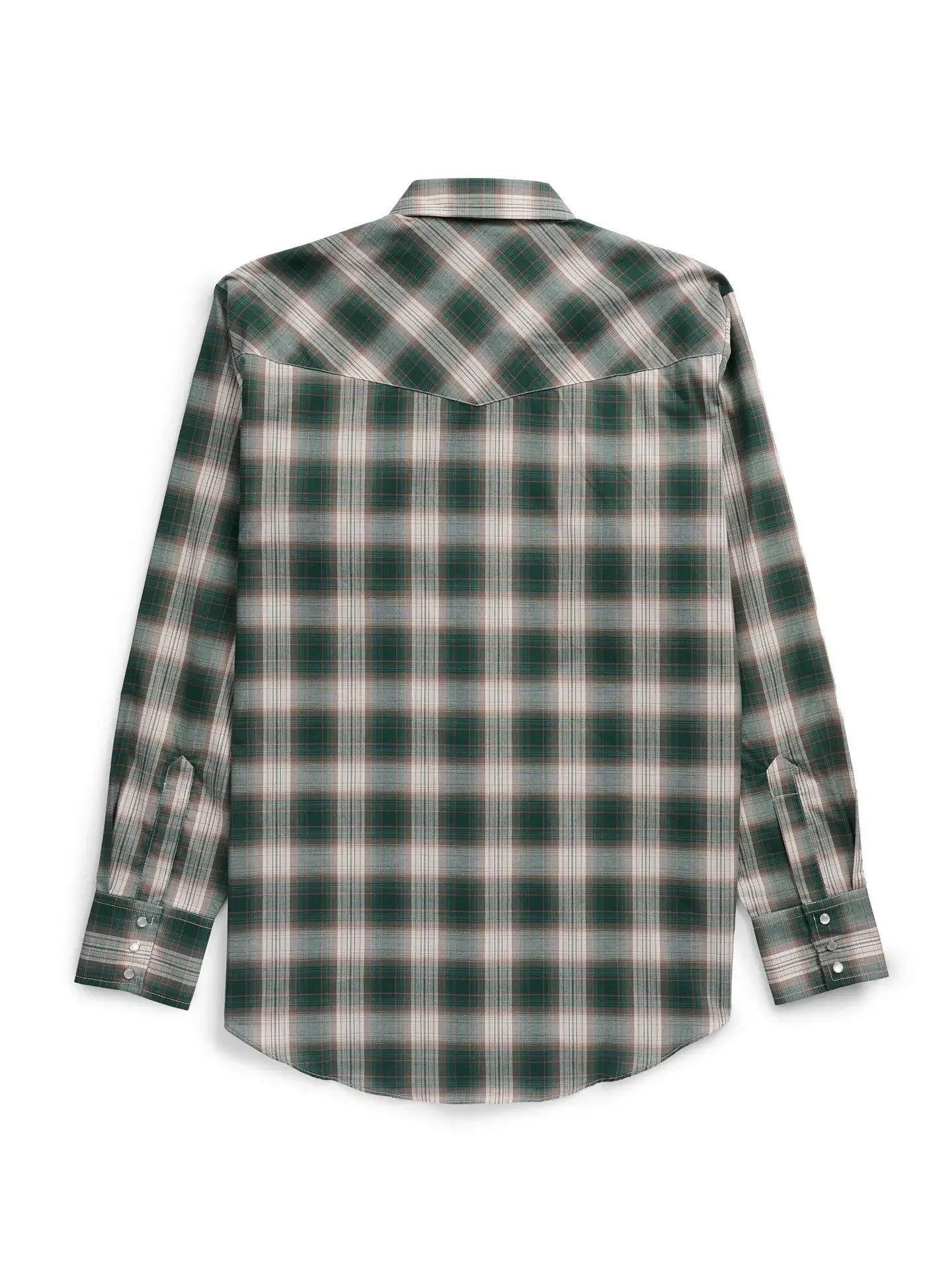 Men's Ely Cattleman Long Sleeve Textured Plaid Western Snap Shirt- Green - Ely Cattleman - Flyclothing LLC
