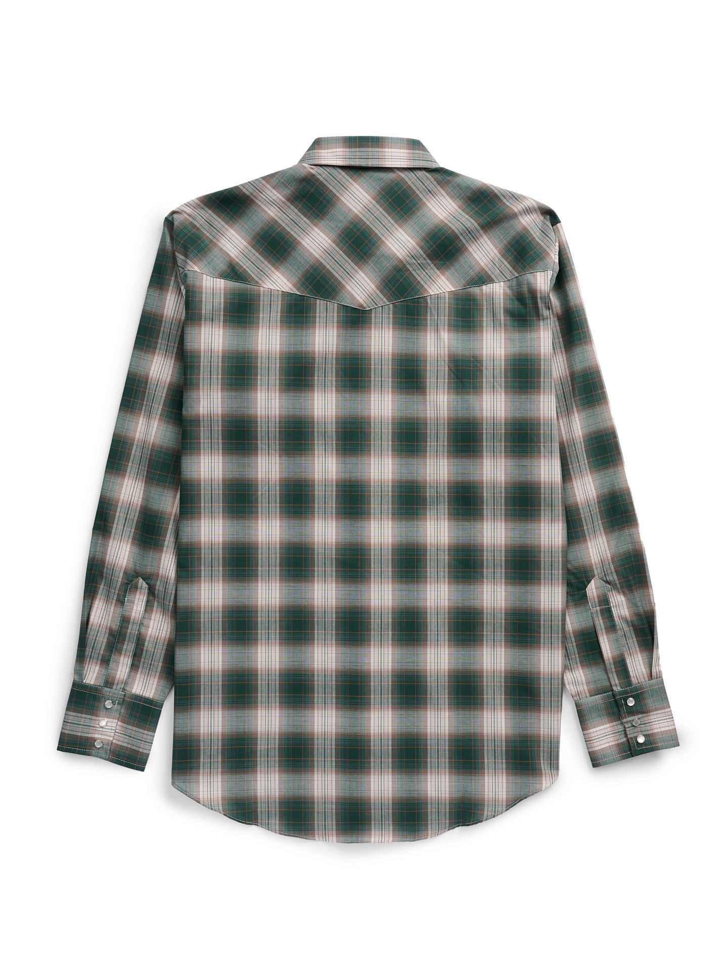 Men's Ely Cattleman Long Sleeve Textured Plaid Western Snap Shirt- Green