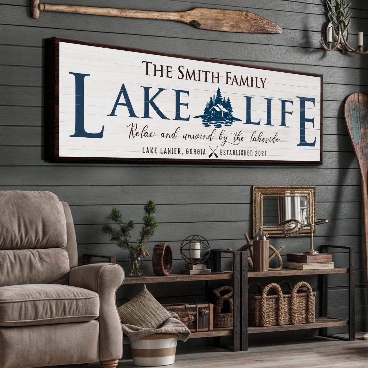 Personalized Lake Life Sign - Tailored Canvases - Flyclothing LLC