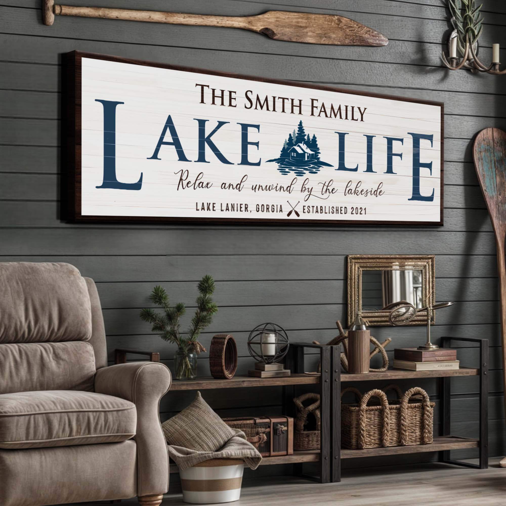 Personalized Lake Life Sign - Tailored Canvases - Flyclothing LLC