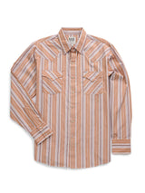 Men's Ely Cattleman Long Sleeve Textured Stripe Western Snap Shirt- Rust - Ely Cattleman - Flyclothing LLC