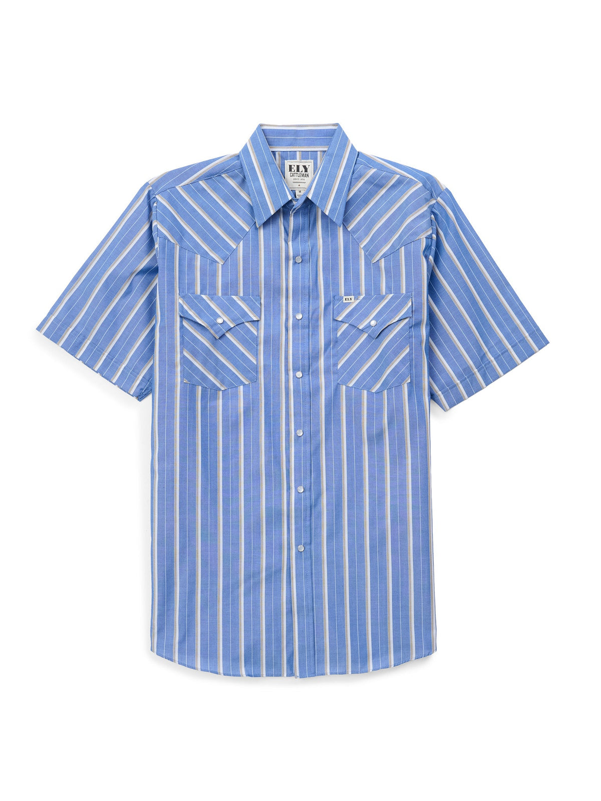 Men's Ely Cattleman Short Sleeve Stripe Western Snap Shirt