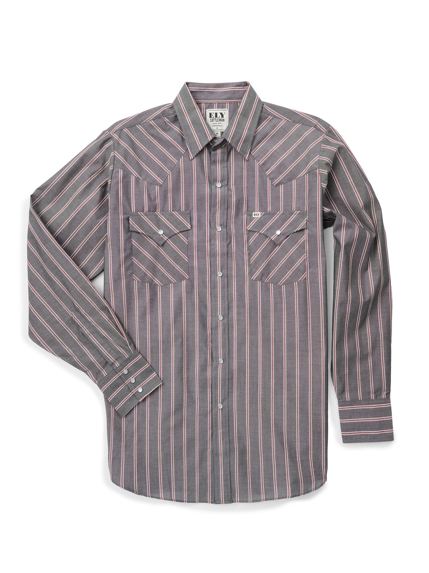 Men's Ely Cattleman Long Sleeve Stripe Western Snap Shirt