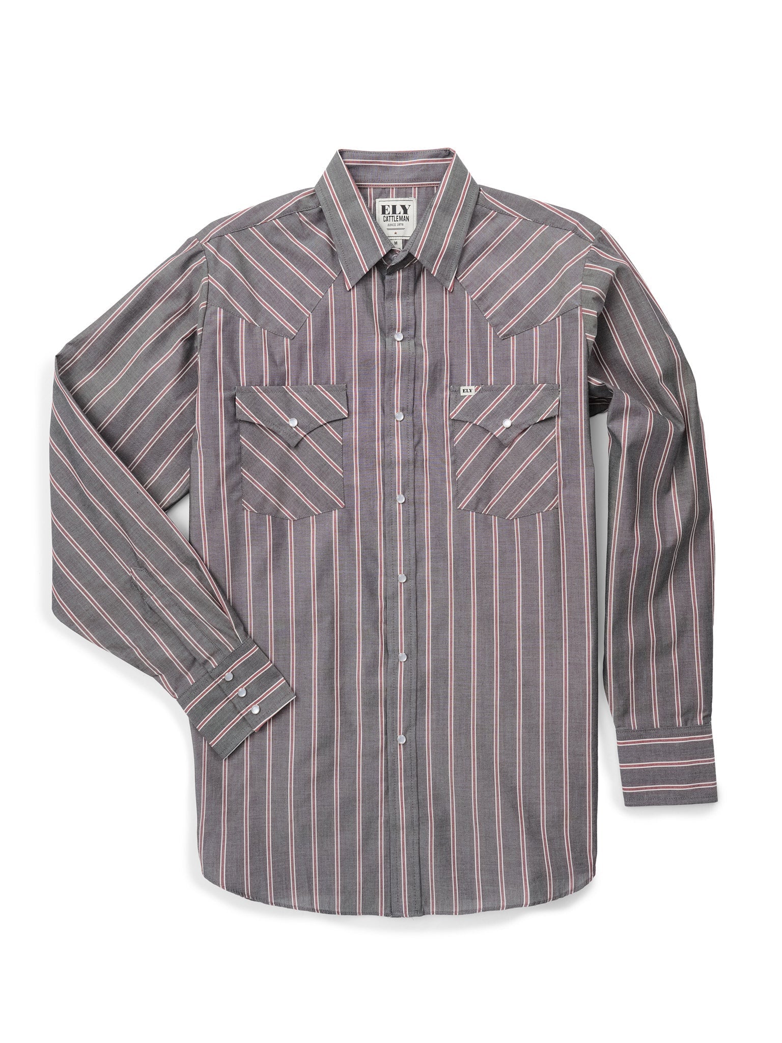 Men's Ely Cattleman Long Sleeve Stripe Western Snap Shirt