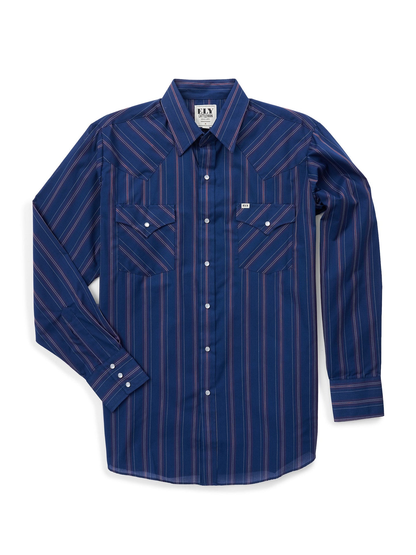 Men's Ely Cattleman Long Sleeve Stripe Western Snap Shirt