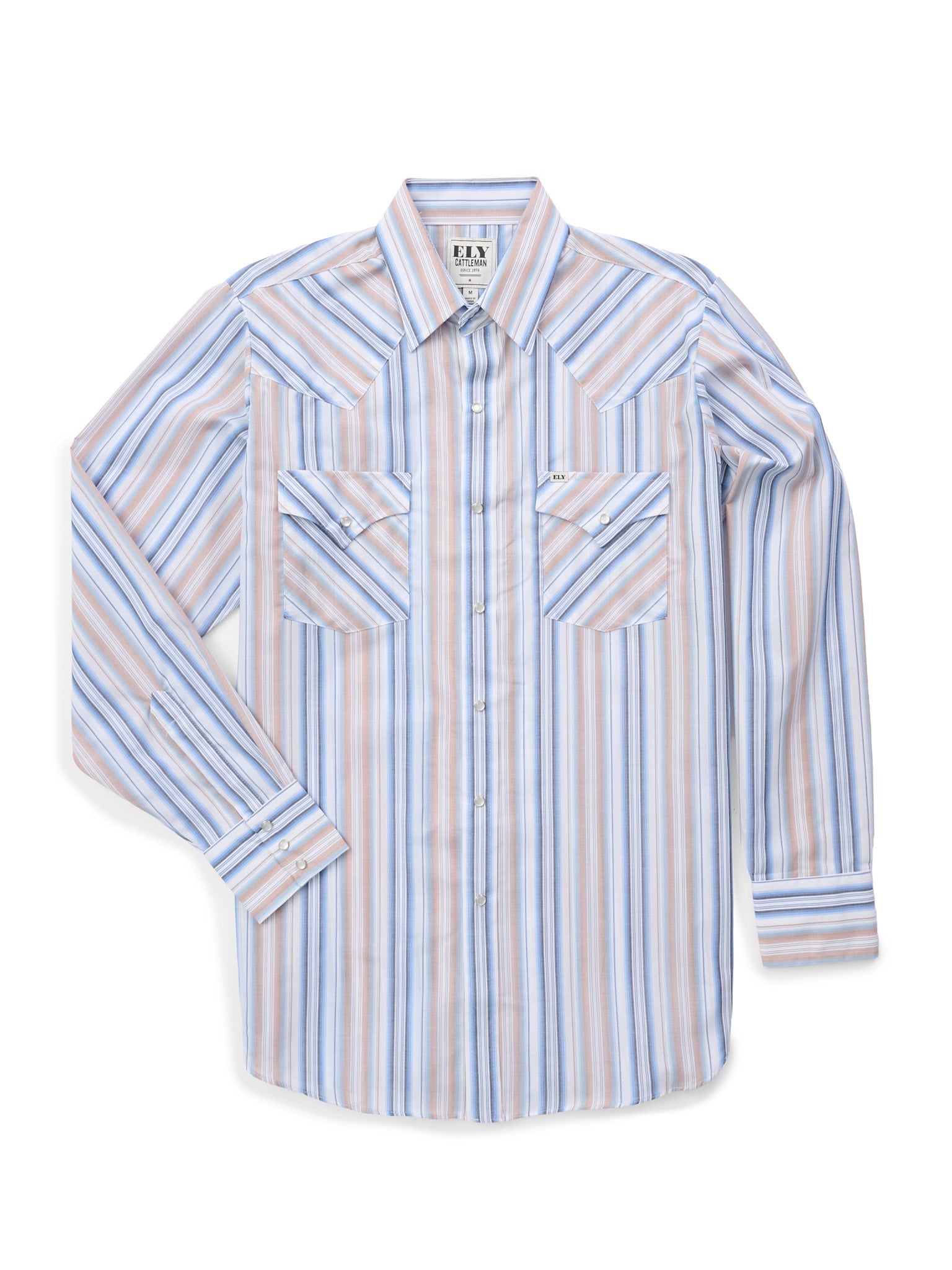 Men's Ely Cattleman Long Sleeve Stripe Western Snap Shirt