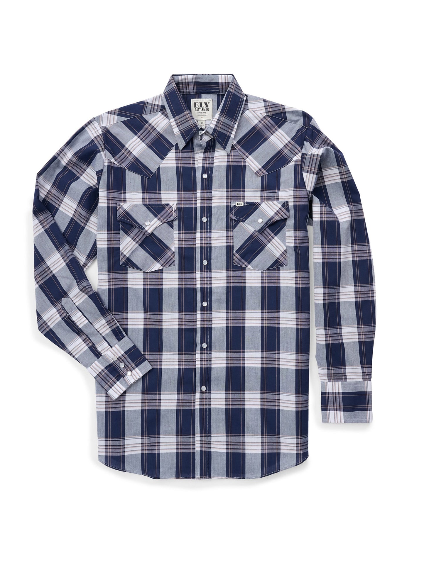 Men's Ely Cattleman Long Sleeve Plaid Western Snap Shirt