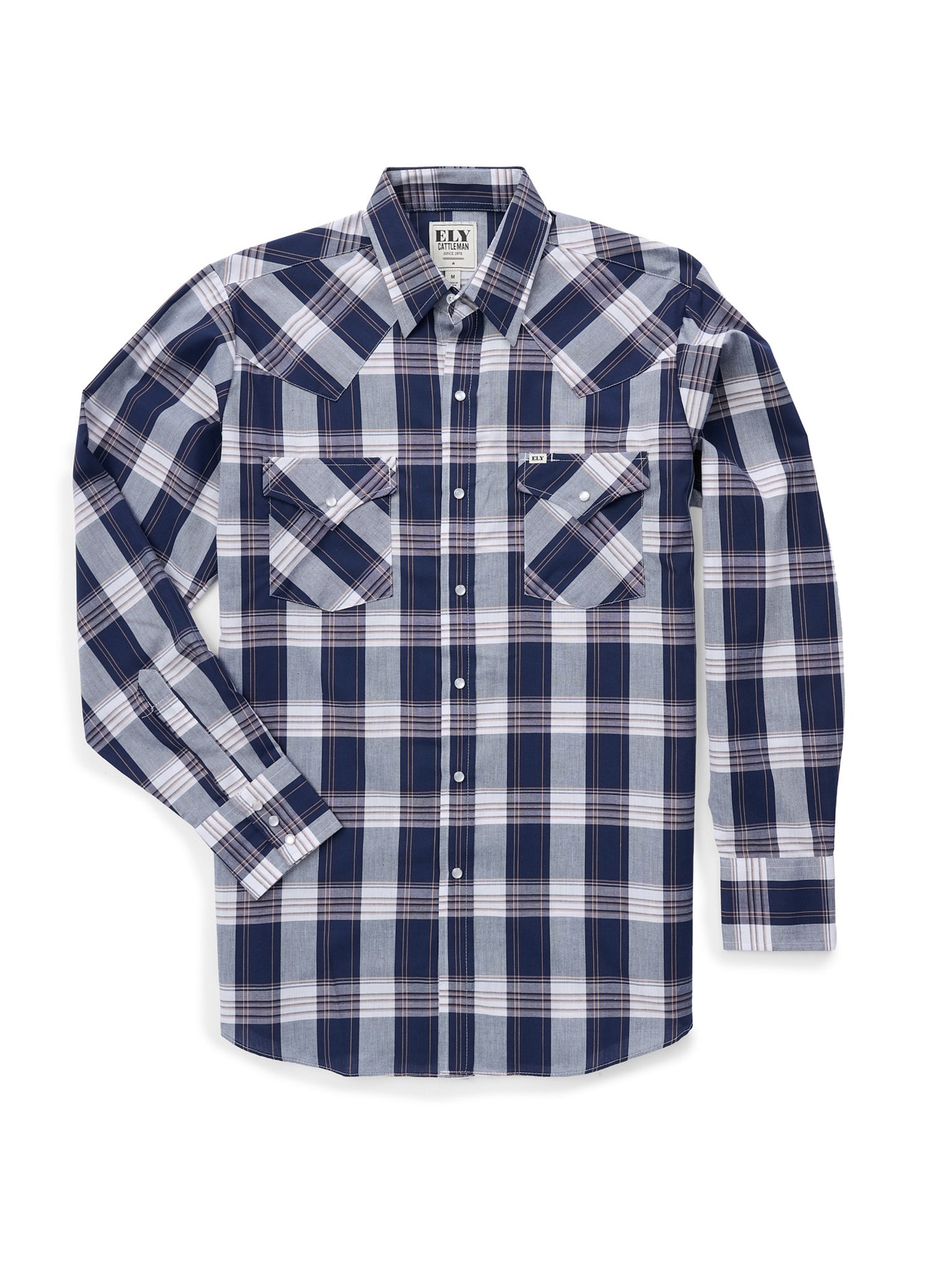 Men's Ely Cattleman Long Sleeve Plaid Western Snap Shirt