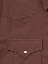 Men's Ely Cattleman Short Sleeve Solid Chocolate Western Shirt