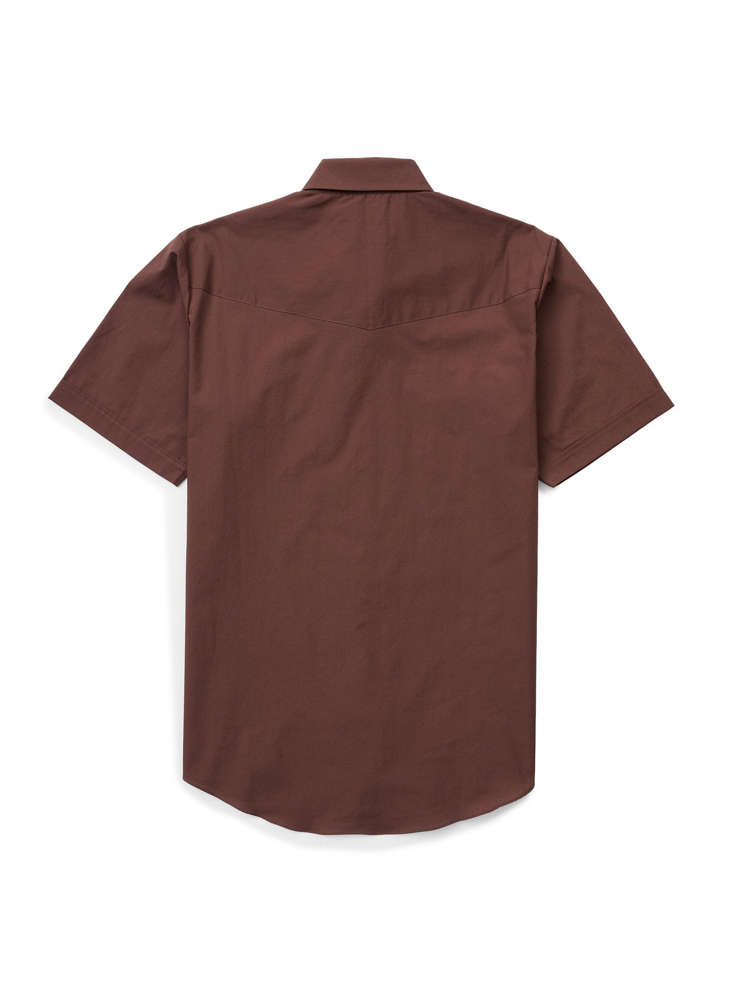 Men's Ely Cattleman Short Sleeve Solid Chocolate Western Shirt