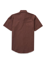 Men's Ely Cattleman Short Sleeve Solid Chocolate Western Shirt