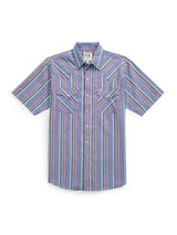 Men's Ely Cattleman Short Sleeve Stripe Western Snap Shirt - Ely Cattleman - Flyclothing LLC