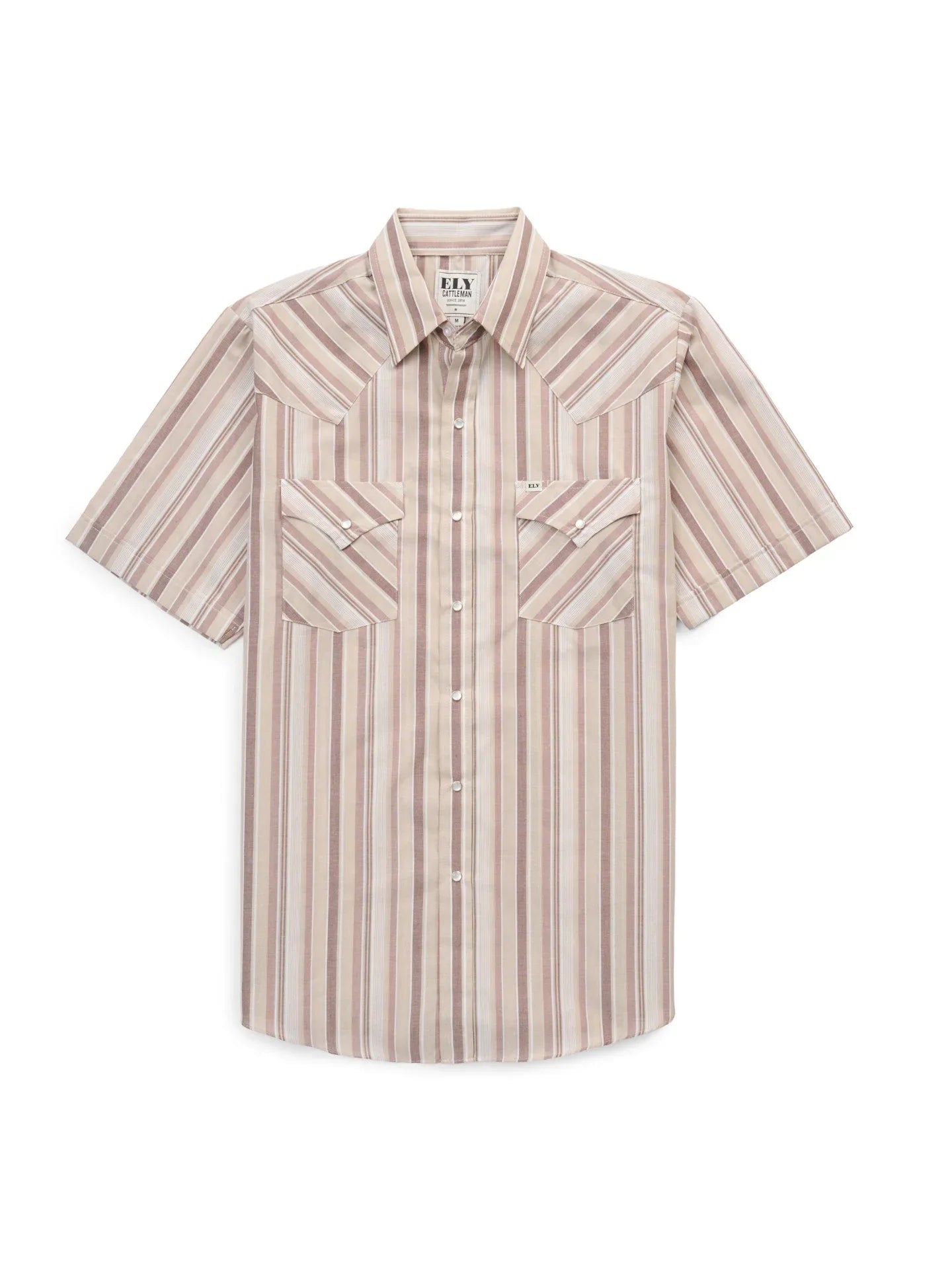 Men's Ely Cattleman Short Sleeve Stripe Western Snap Shirt - Ely Cattleman - Flyclothing LLC