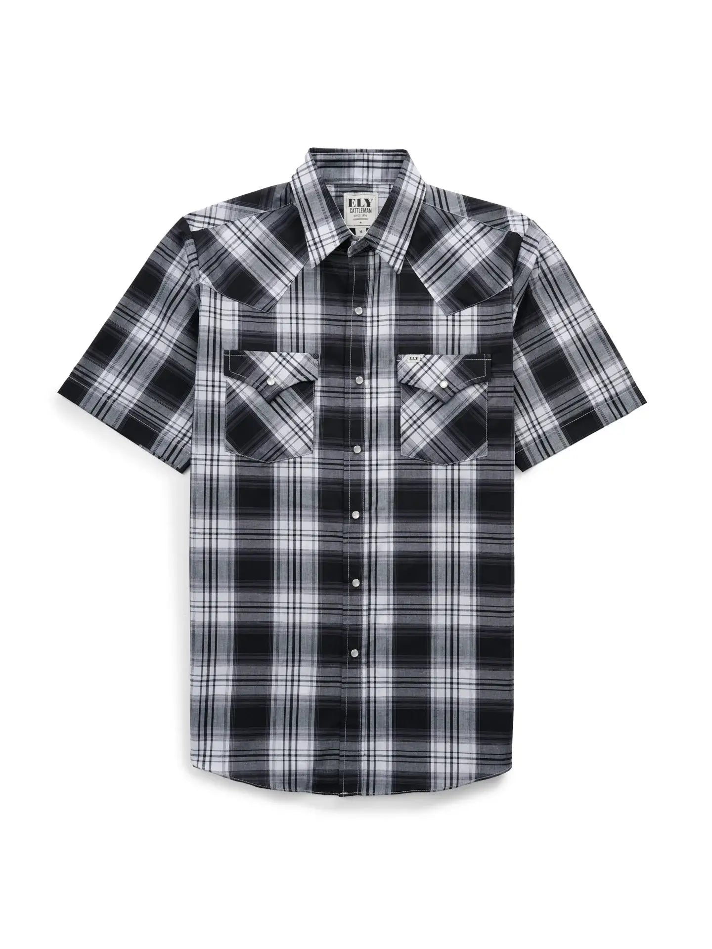 Men's Ely Cattleman Short Sleeve Plaid Western Snap Shirt - Ely Cattleman - Flyclothing LLC