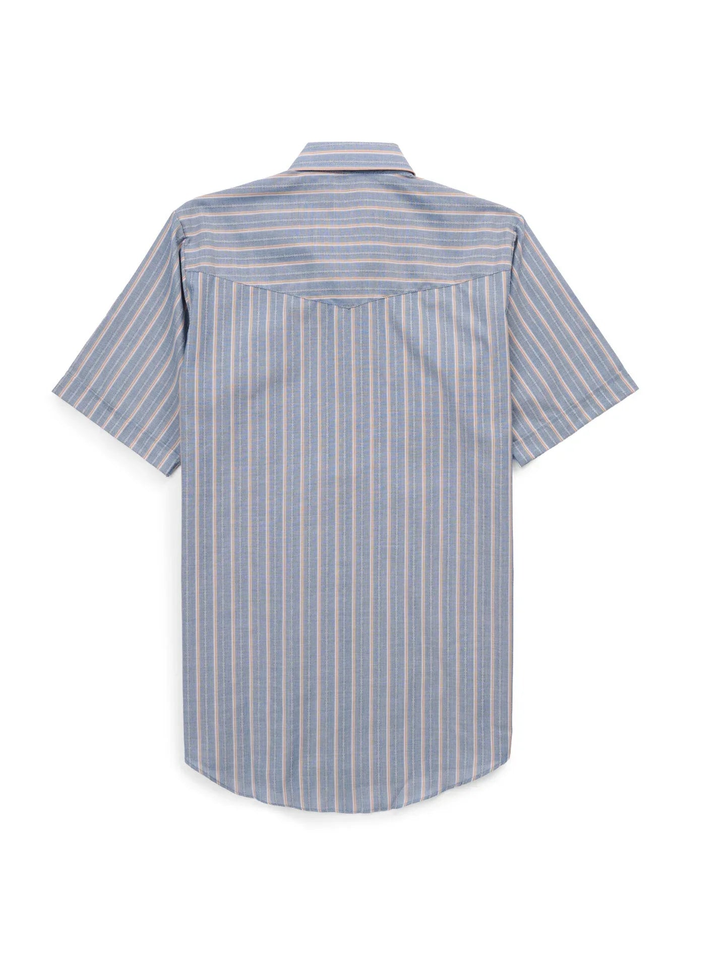 Men's Ely Cattleman Short Sleeve Textured Stripe Western Snap Shirt-Blue - Ely Cattleman - Flyclothing LLC