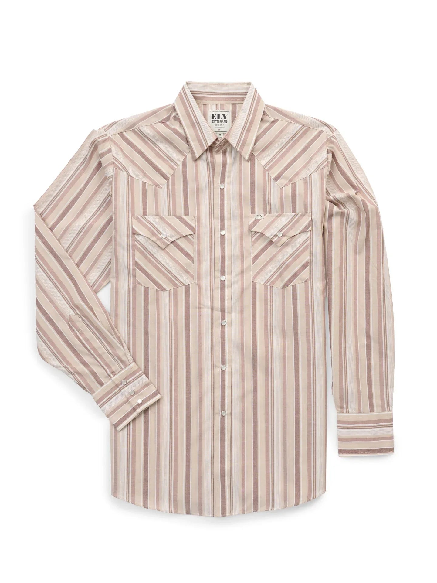Men's Ely Cattleman Long Sleeve Stripe Western Snap Shirt - Ely Cattleman - Flyclothing LLC