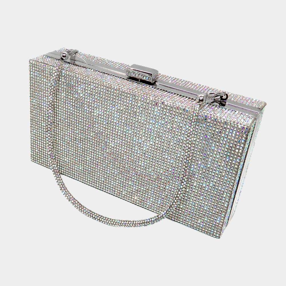 Bling Rectangle Evening Tote Clutch Crossbody Bag - Madeline Love - Flyclothing LLC