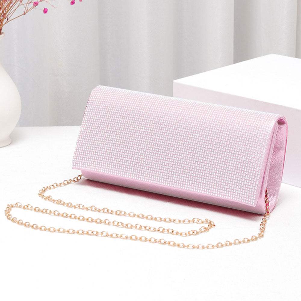 Bling Solid Evening Clutch Crossbody Bag - Madeline Love - Flyclothing LLC