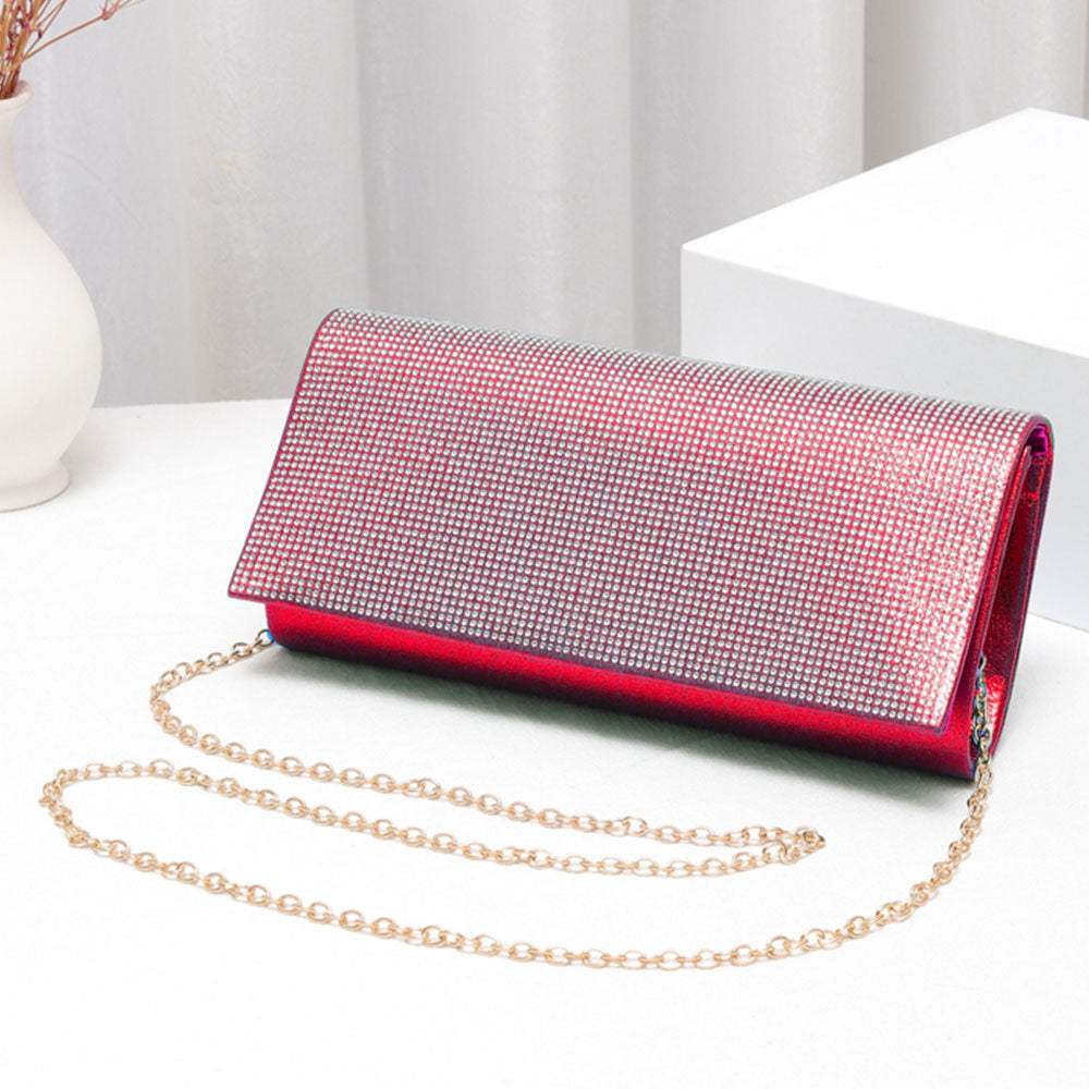 Bling Solid Evening Clutch Crossbody Bag - Madeline Love - Flyclothing LLC