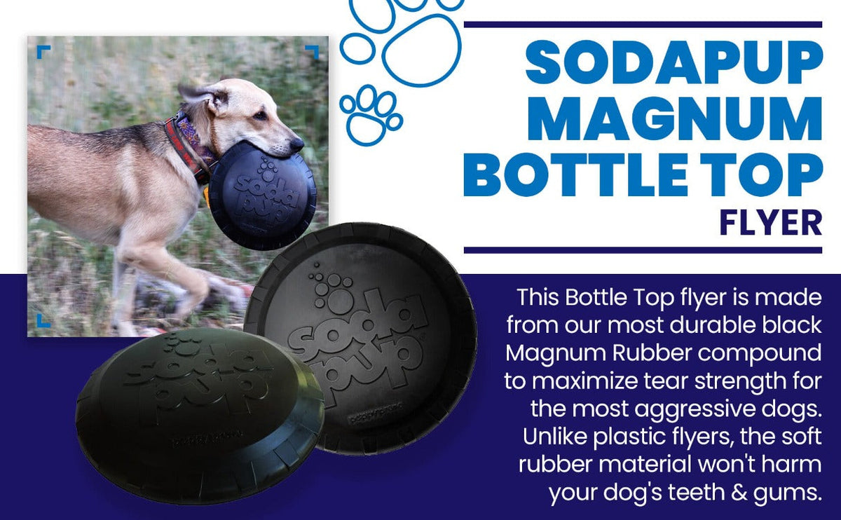 Magnum Bottle Top Flyer Rubber Frisbee for Heavy Chewers | Large | USA Made - SodaPup/True Dogs, LLC - Flyclothing LLC