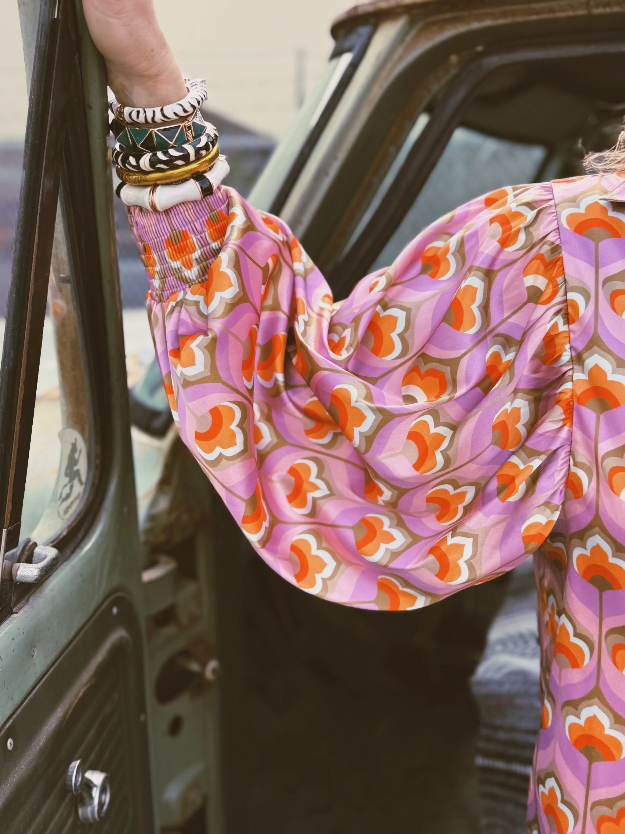 Room At The Top Balloon Sleeve Button Up Blouse - Lil Bee's Bohemian - Flyclothing LLC