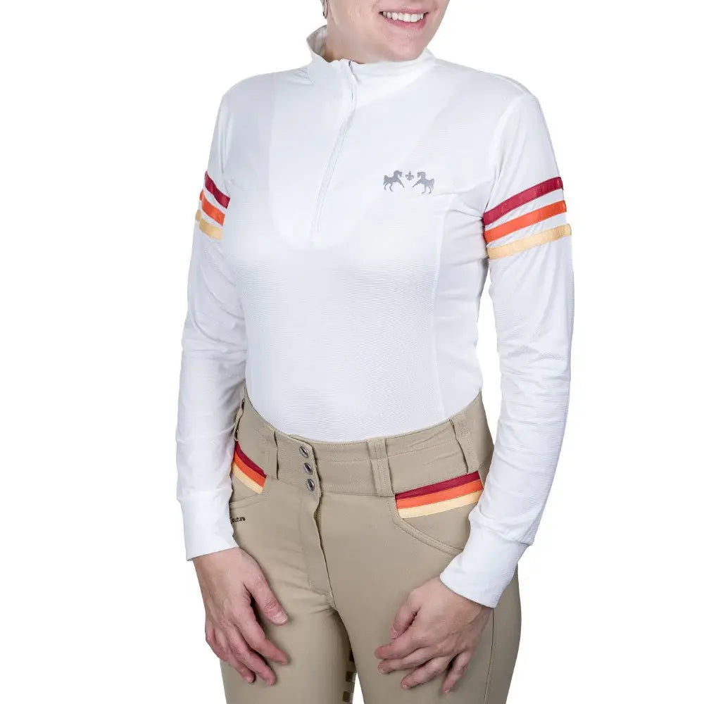 Equine Couture Gradient Long Sleeve Show Shirt w/ Arm Stripes - Breeches.com - Flyclothing LLC
