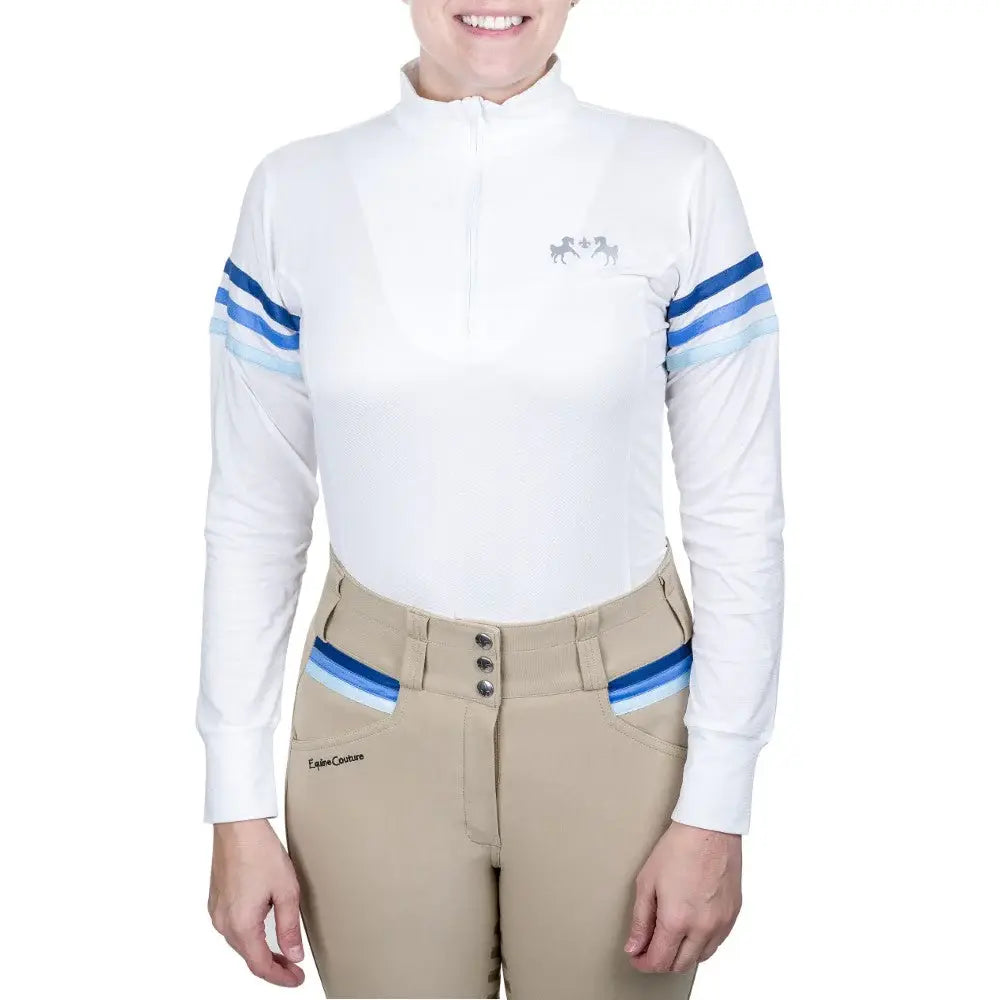 Equine Couture Gradient Long Sleeve Show Shirt w/ Arm Stripes - Breeches.com - Flyclothing LLC