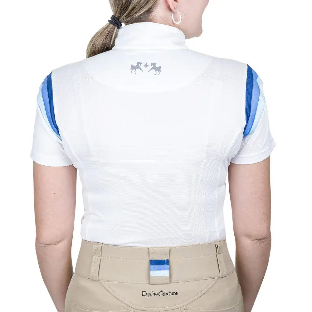 Equine Couture Gradient Short Sleeve Show Shirt w/ Arm Stripes - Breeches.com - Flyclothing LLC