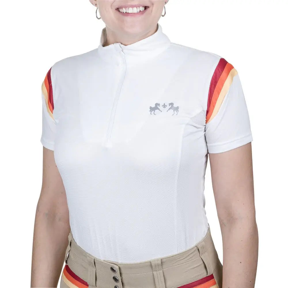 Equine Couture Gradient Short Sleeve Show Shirt w/ Arm Stripes - Breeches.com - Flyclothing LLC