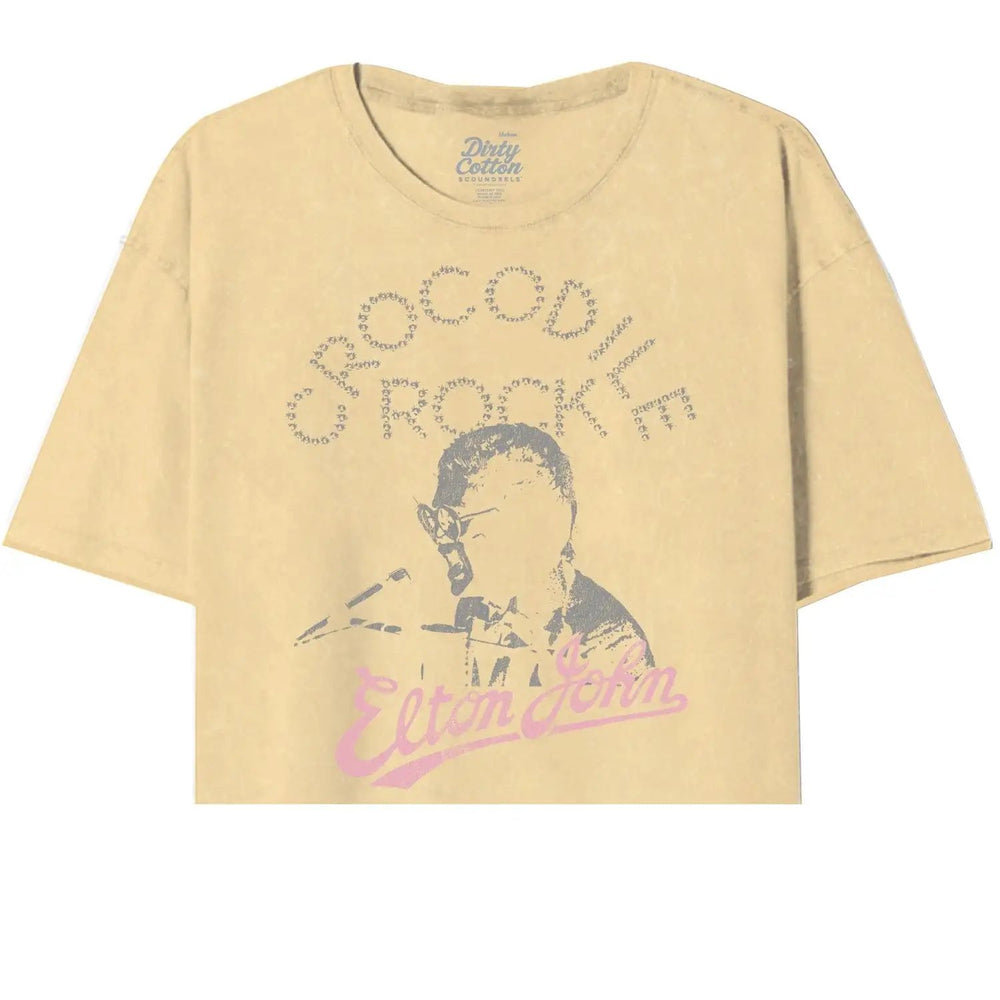 Elton John-Rockin Crocodile Elton Oversized Crop Tee - Elton John
