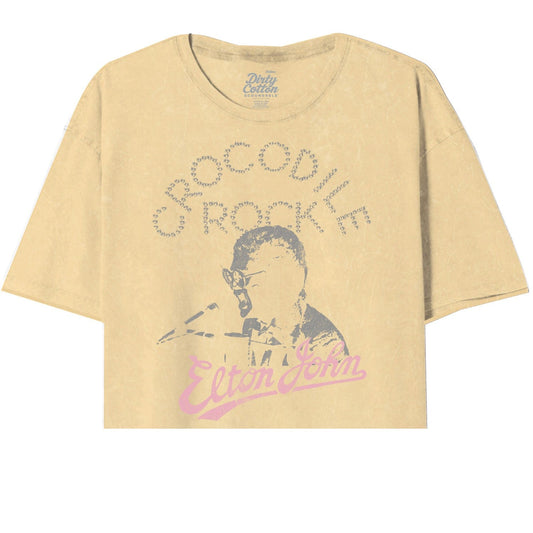 Elton John-Rockin Crocodile Elton Oversized Crop Tee - Elton John
