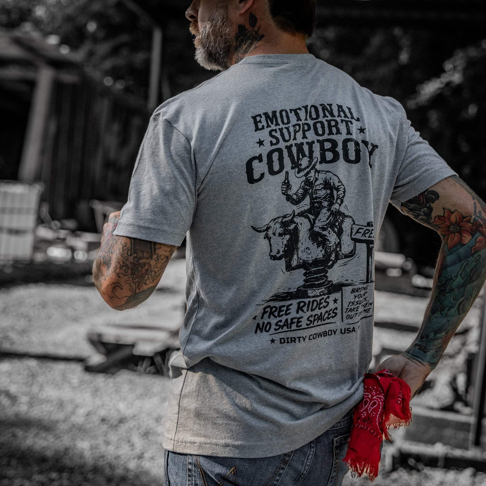 Emotional Support Cowboy Men's T-Shirt - DIRTY COWBOY USA - Flyclothing LLC