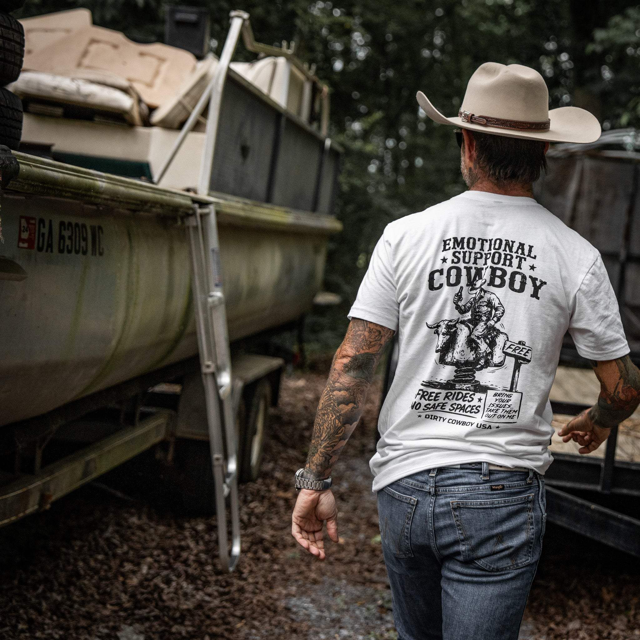 Emotional Support Cowboy Men's T-Shirt - DIRTY COWBOY USA - Flyclothing LLC