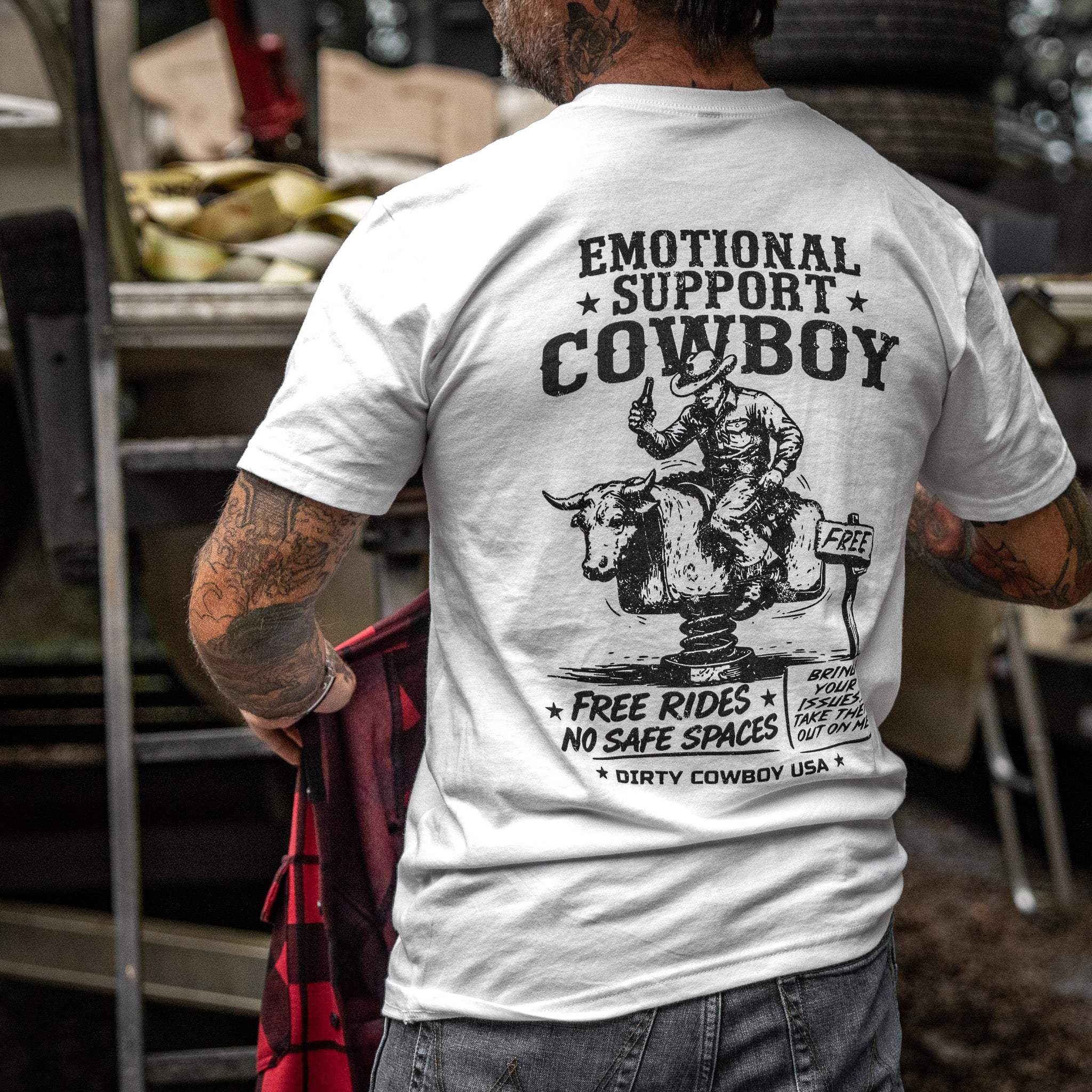 Emotional Support Cowboy Men's T-Shirt - DIRTY COWBOY USA - Flyclothing LLC
