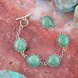 Intricate Green Turquoise and Sterling Silver Toggle Bracelet - Barse Jewelry