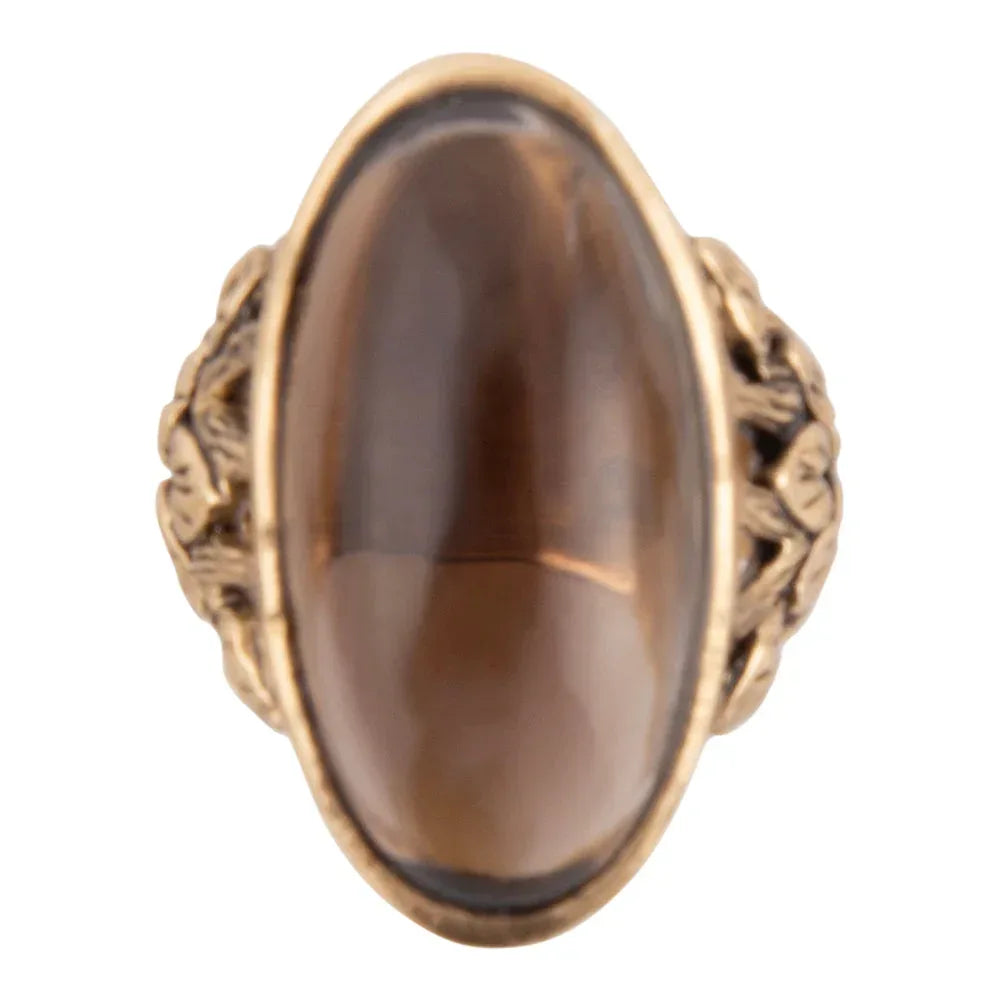 Enchanted Faceted Black Smoky Quartz Golden Ring - Barse Jewelry - Flyclothing LLC