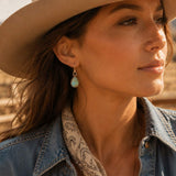 Dreamy Drop Blue Turquoise and Golden Earrings