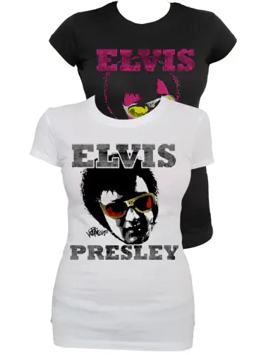 Elvis Presley Shades White Tee - Elvis Presley - Flyclothing LLC