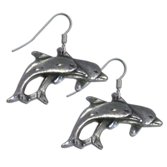 Dangle Earrings - Two Dolphins - Siskiyou Originals - Flyclothing LLC