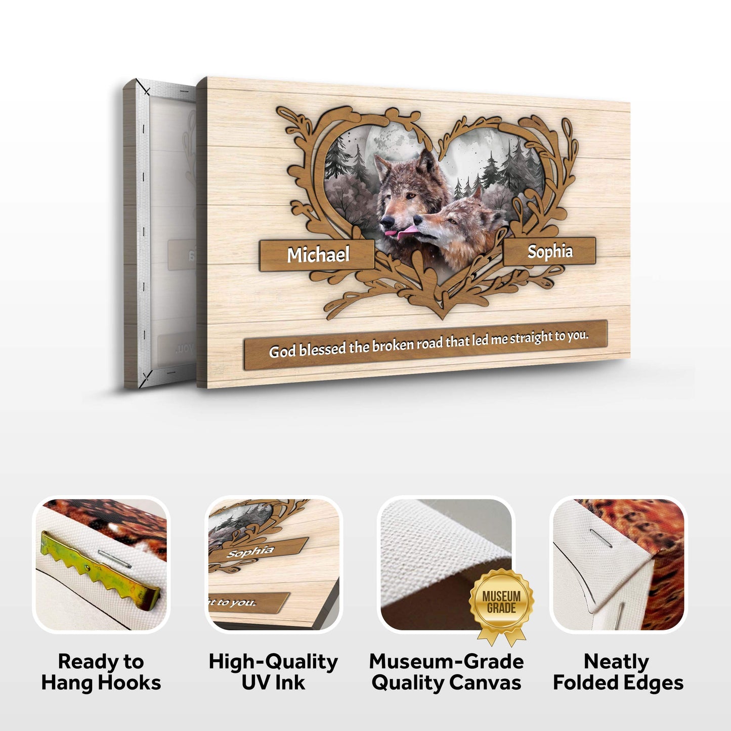 Couple Wolves Sign II - Tailored Canvases - Flyclothing LLC