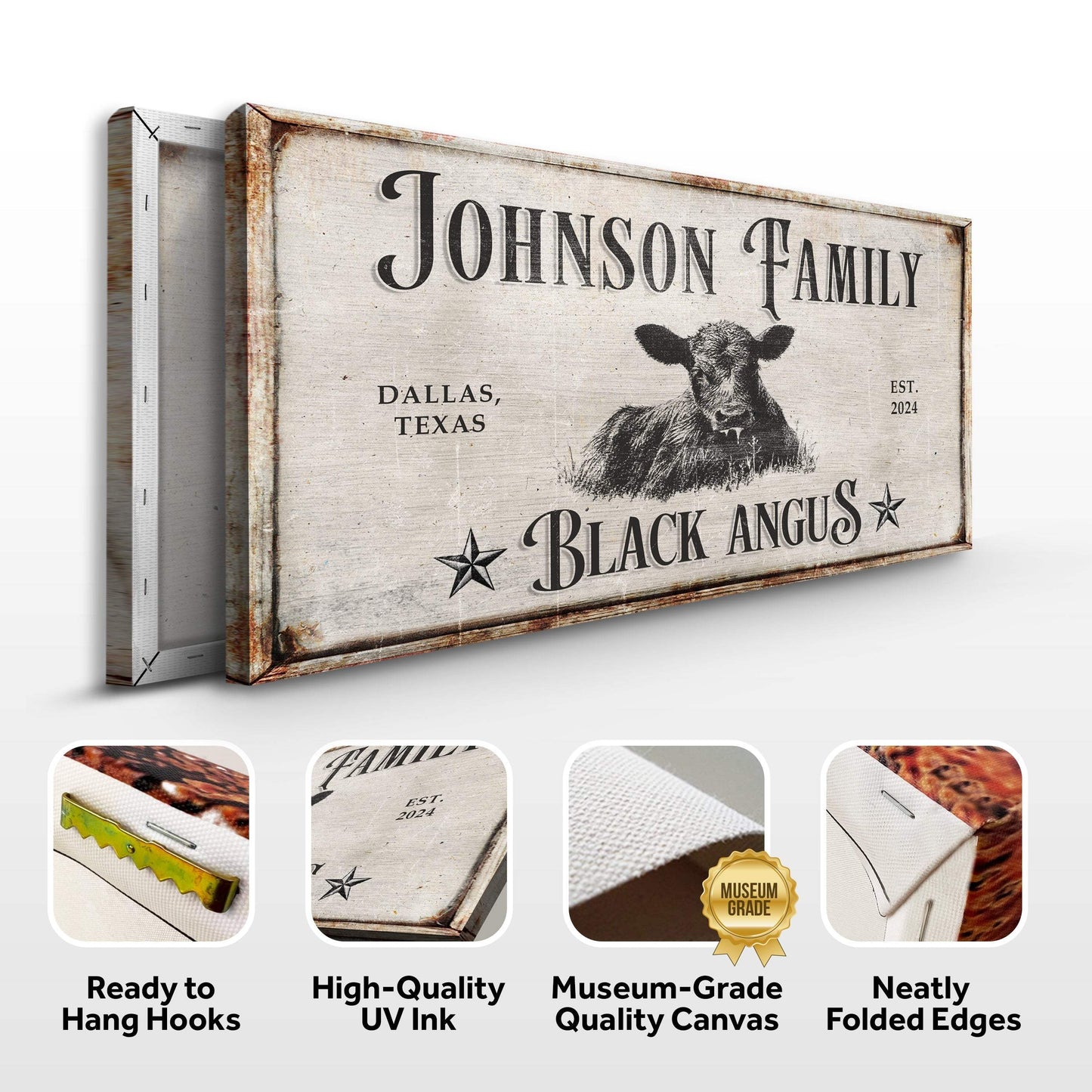 Black Angus Cattle Sign - Tailored Canvases - Flyclothing LLC