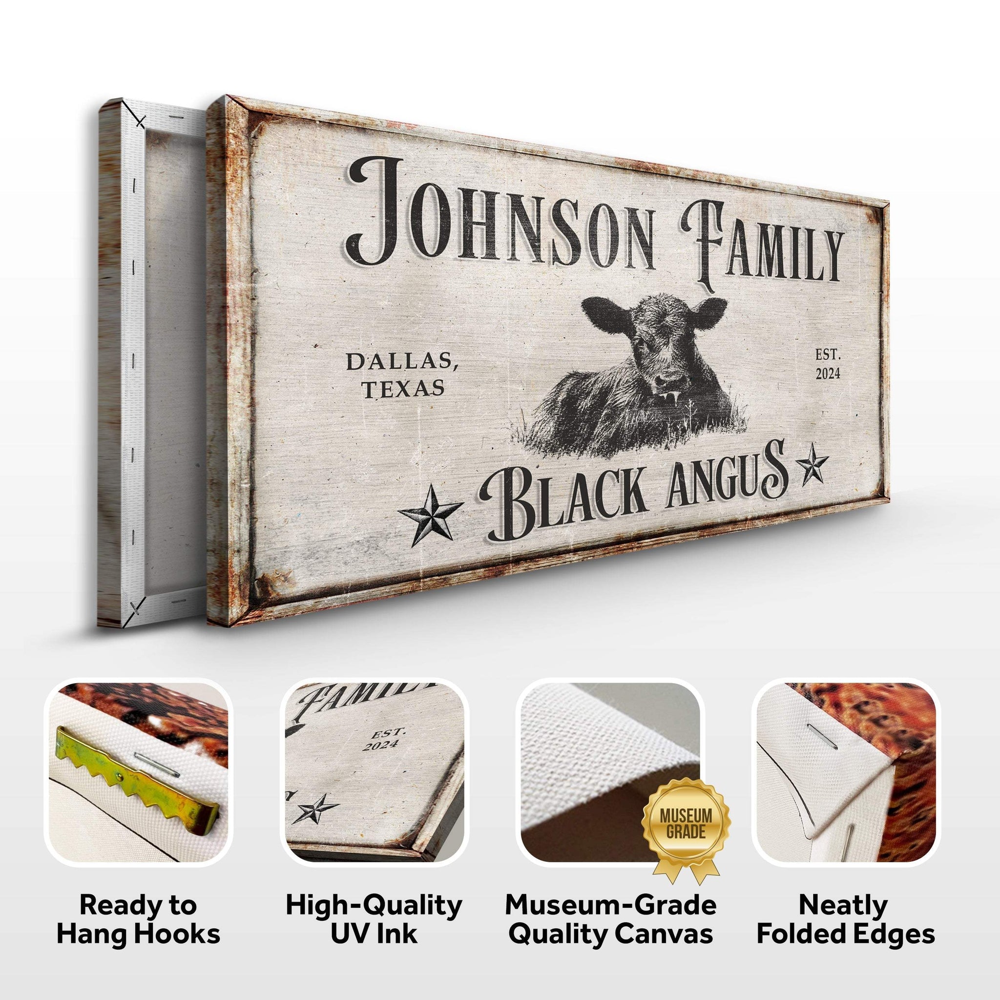 Black Angus Cattle Sign - Tailored Canvases - Flyclothing LLC