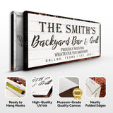 Backyard Bar & Grill Sign XIX - Tailored Canvases - Flyclothing LLC