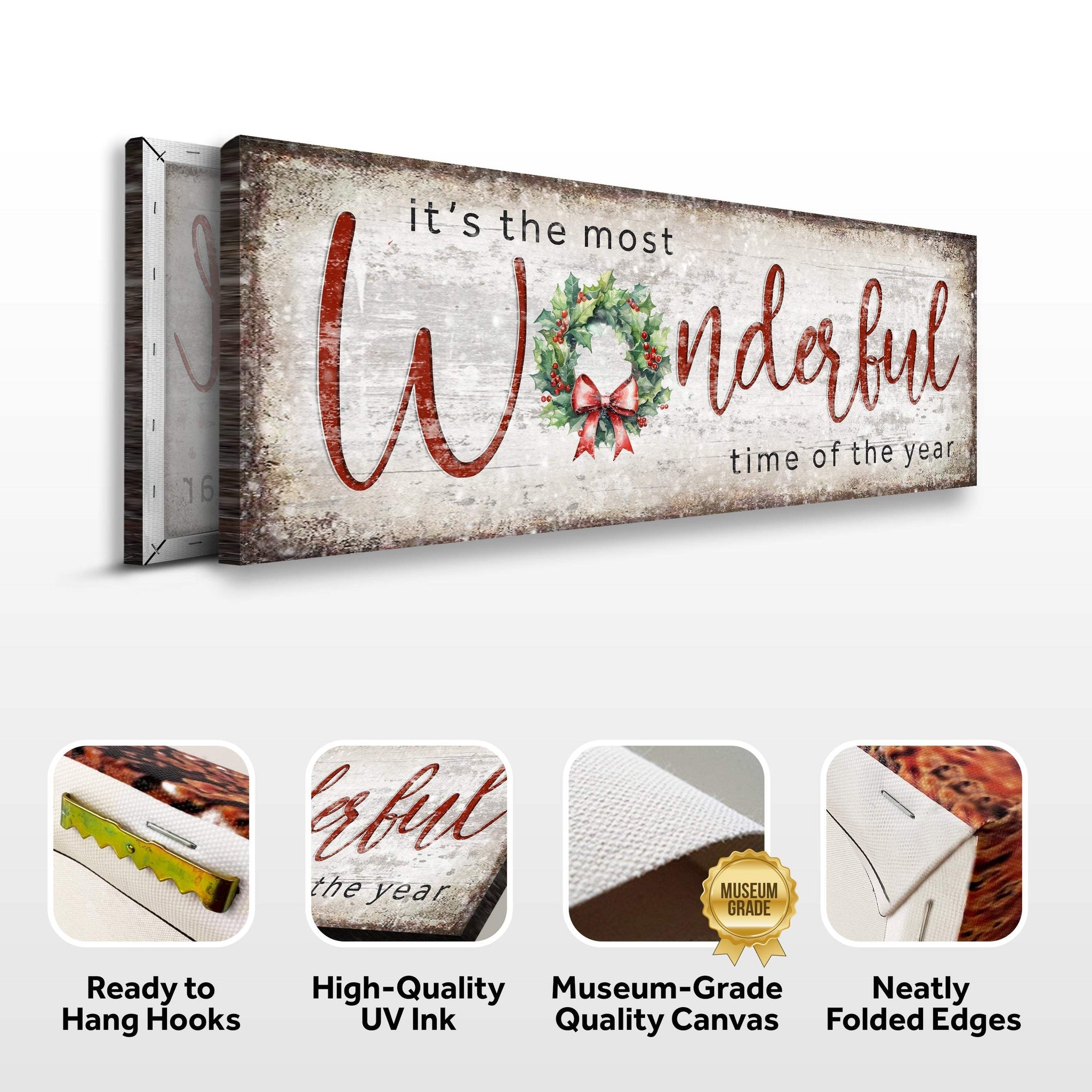 It's the most Wonderful Time of the Year Christmas Sign IV - Tailored Canvases - Flyclothing LLC