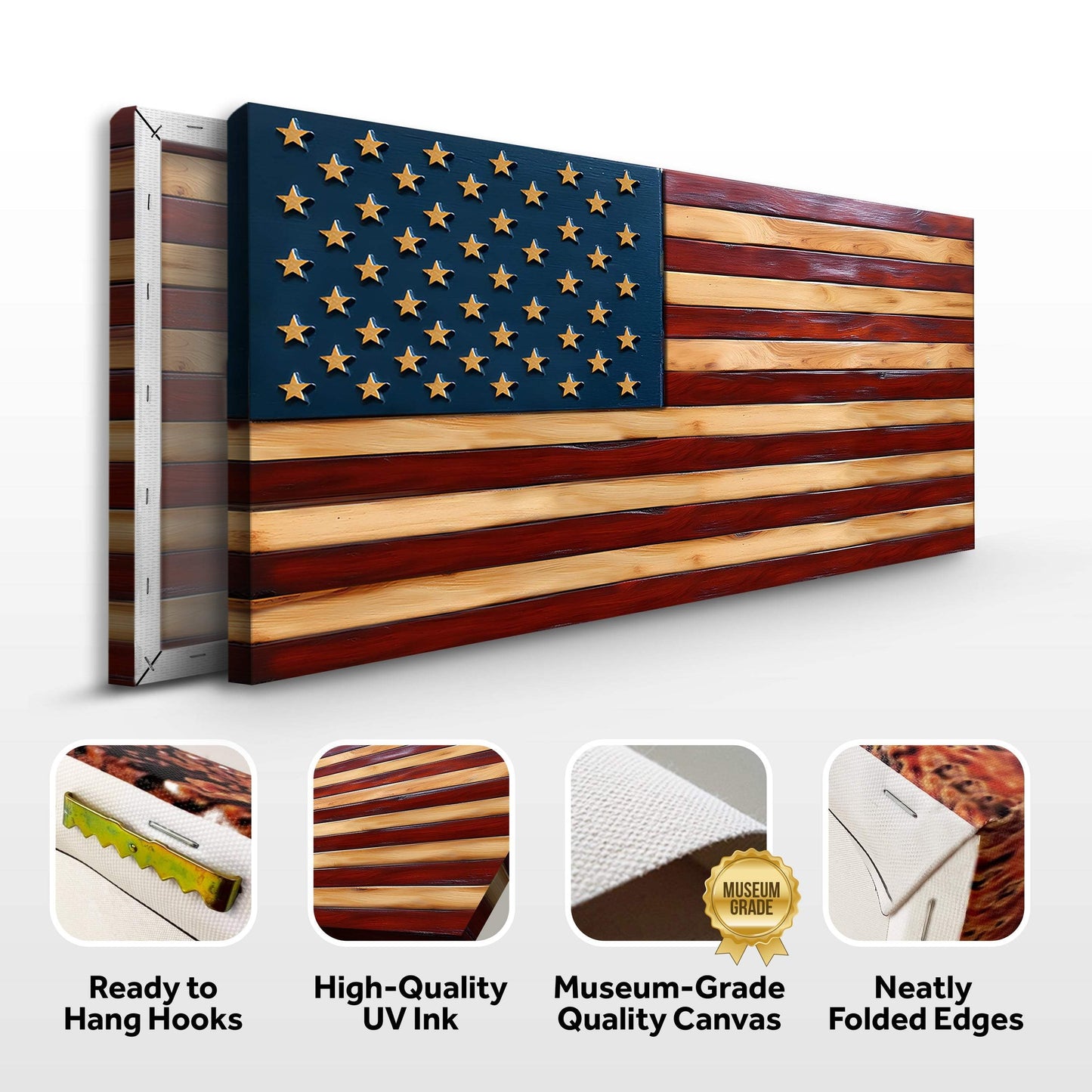 Old Glory American Flag Wall Art II - Tailored Canvases - Flyclothing LLC