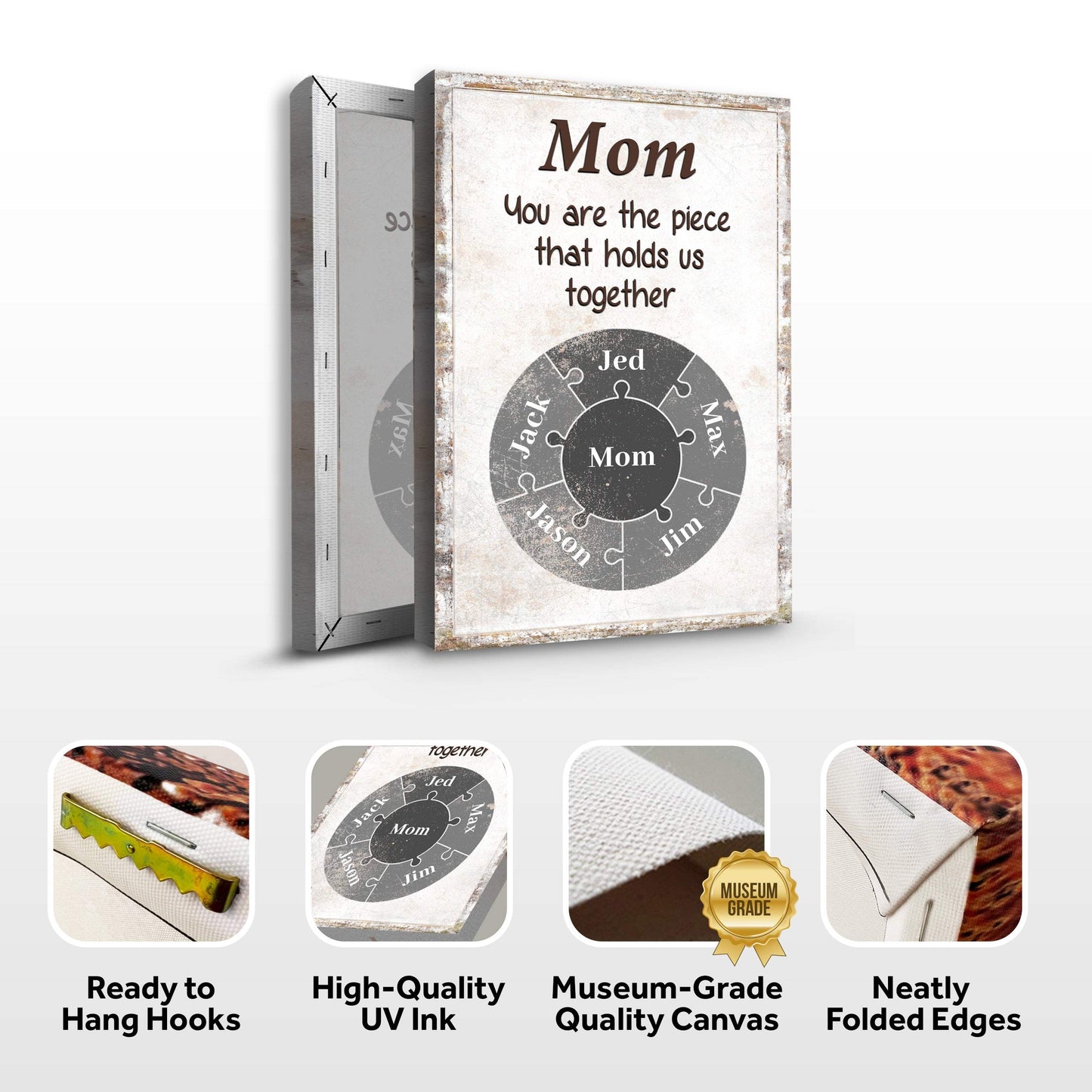 Mom Personalized Puzzle Sign - Tailored Canvases - Flyclothing LLC