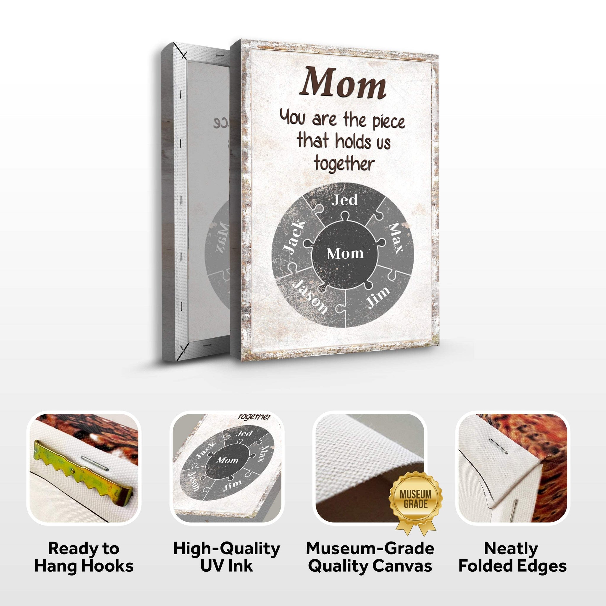 Mom Personalized Puzzle Sign - Tailored Canvases - Flyclothing LLC
